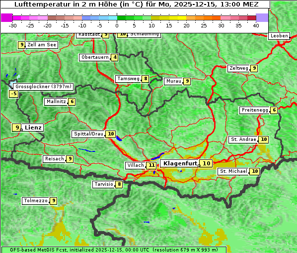 Temperatur, 15. 12. 2025