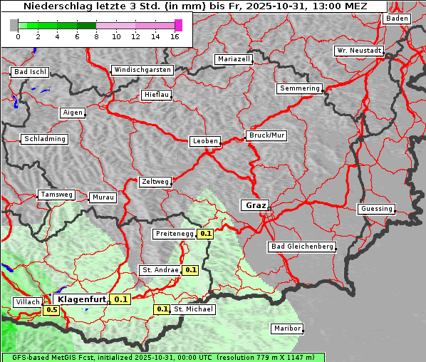 Niederschlag, 31. 10. 2025