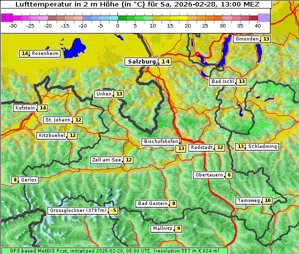 Temperatur, 28. 2. 2026