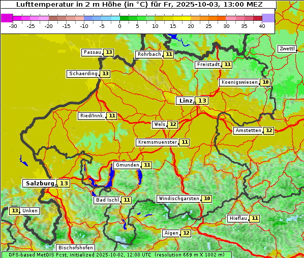 Temperatur, 3. 10. 2025