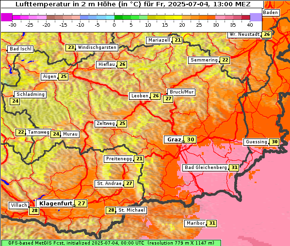 Temperatur, 4. 7. 2025