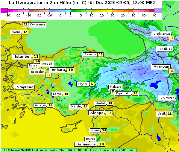 Temperatur, 5. 3. 2026