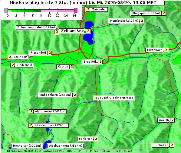 Niederschlag, 20. 8. 2025