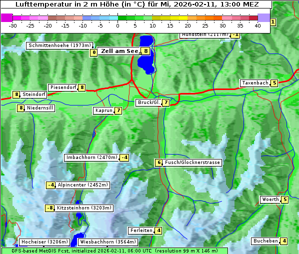 Temperatur, 11. 2. 2026