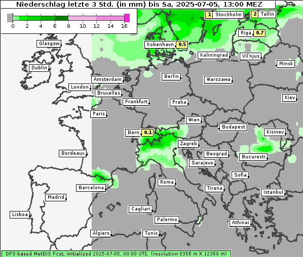 Niederschlag, 5. 7. 2025