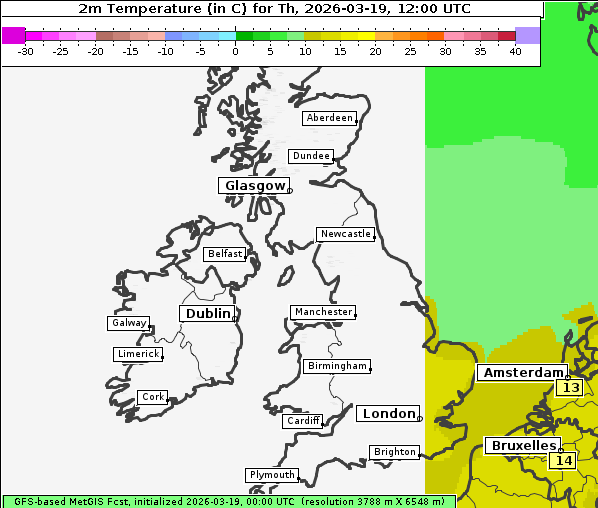 Temperatur, 19. 3. 2026