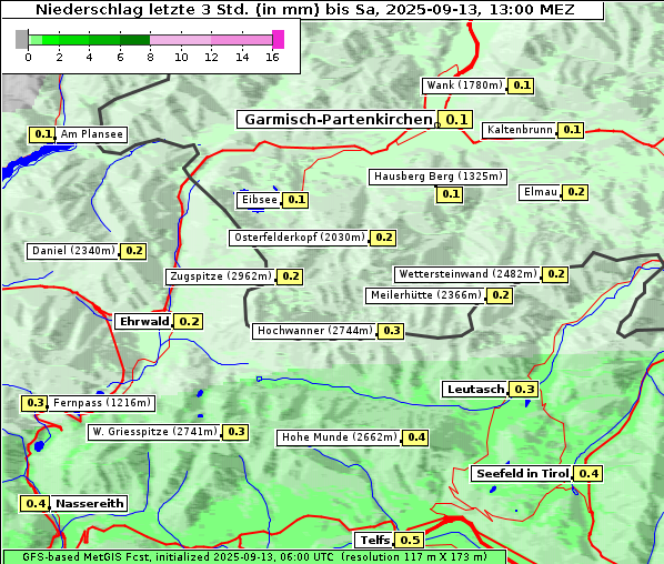 Niederschlag, 13. 9. 2025