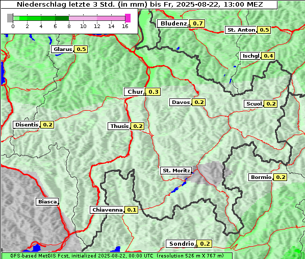 Niederschlag, 22. 8. 2025