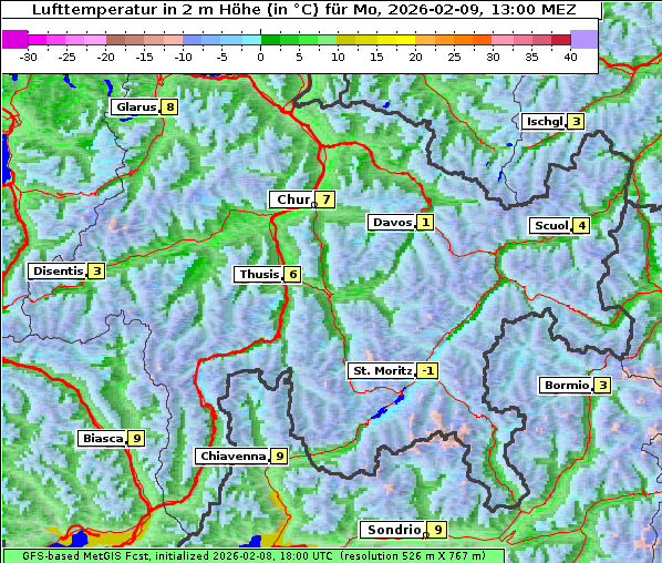 Temperatur, 9. 2. 2026