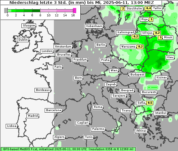 Niederschlag, 11. 6. 2025