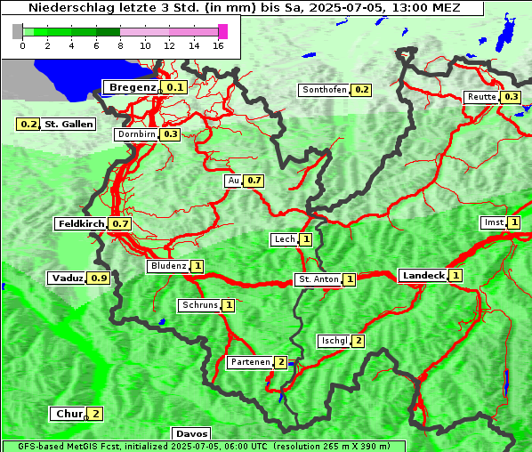 Niederschlag, 5. 7. 2025