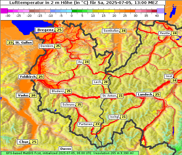 Temperatur, 5. 7. 2025