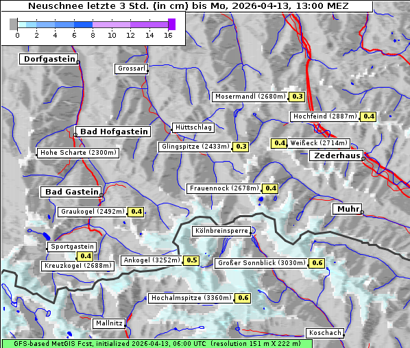 Neuschnee, 13. 4. 2026