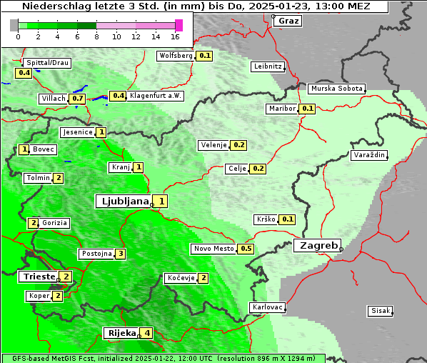 Niederschlag, 23. 1. 2025