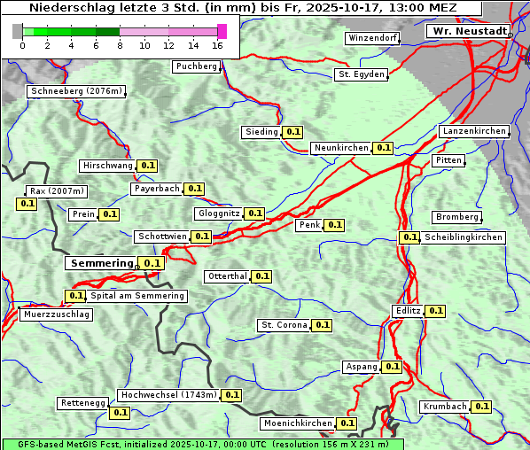 Niederschlag, 17. 10. 2025
