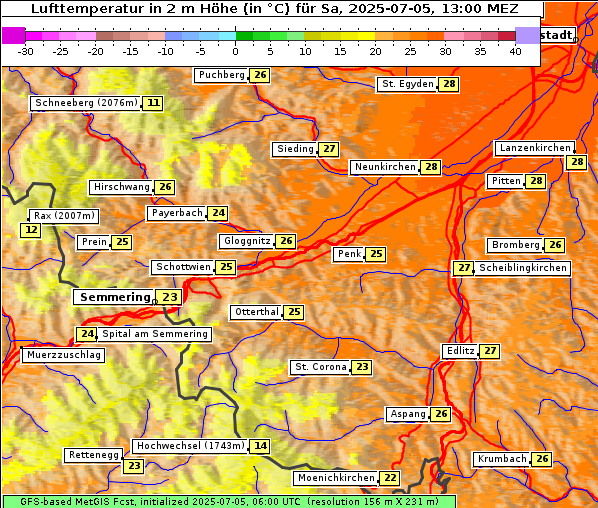 Temperatur, 5. 7. 2025