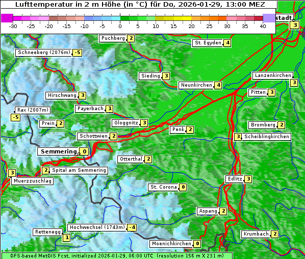 Temperatur, 29. 1. 2026