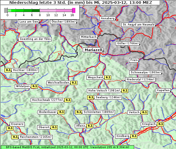 Niederschlag, 12. 3. 2025