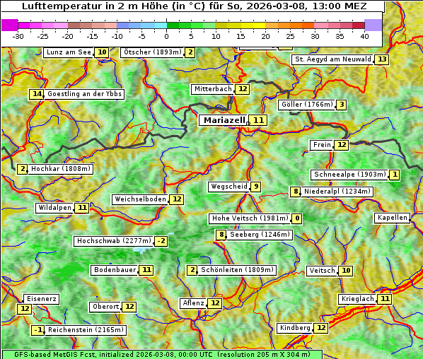 Temperatur, 8. 3. 2026