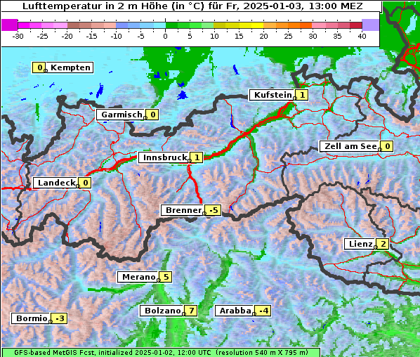 Temperatur, 3. 1. 2025