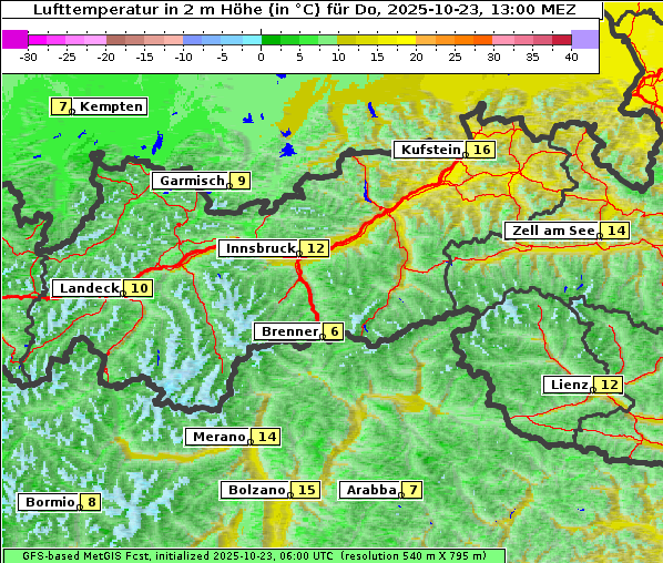 Temperatur, 23. 10. 2025