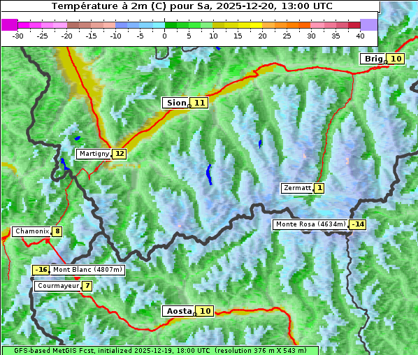 Temperatur, 20. 12. 2025