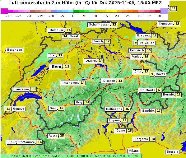Temperatur, 6. 11. 2025