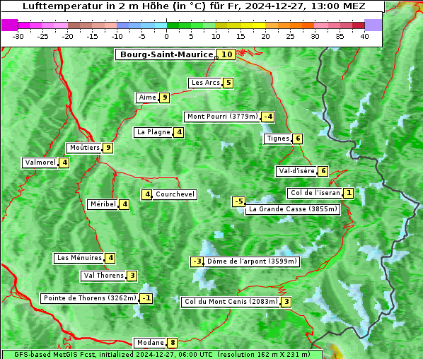 Temperatur, 27. 12. 2024