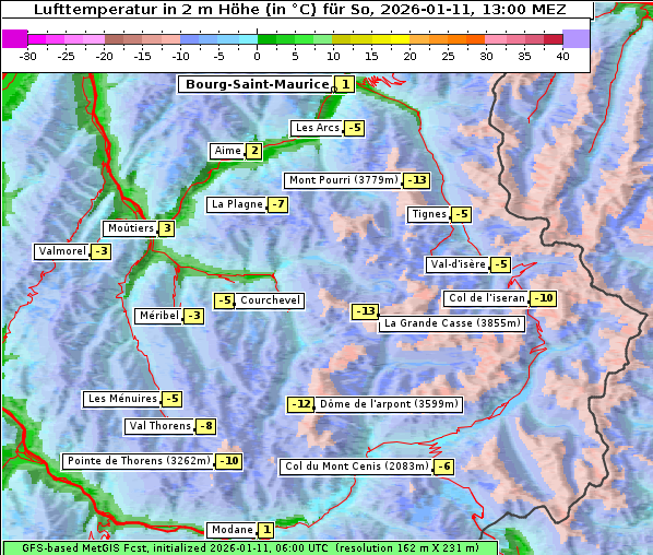 Temperatur, 11. 1. 2026