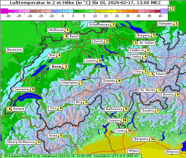 Temperatur, 17. 2. 2026