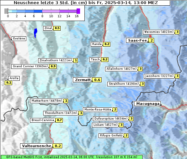 Neuschnee, 14. 3. 2025