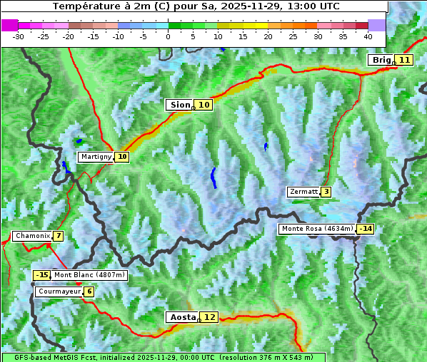 Temperatur, 29. 11. 2025