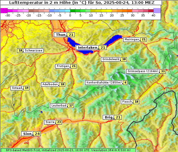 Temperatur, 24. 8. 2025