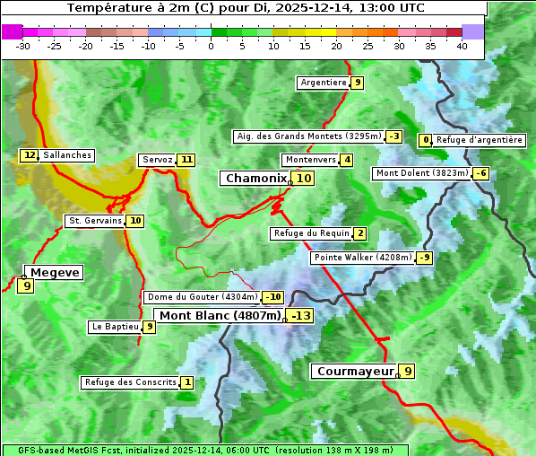 Temperatur, 14. 12. 2025