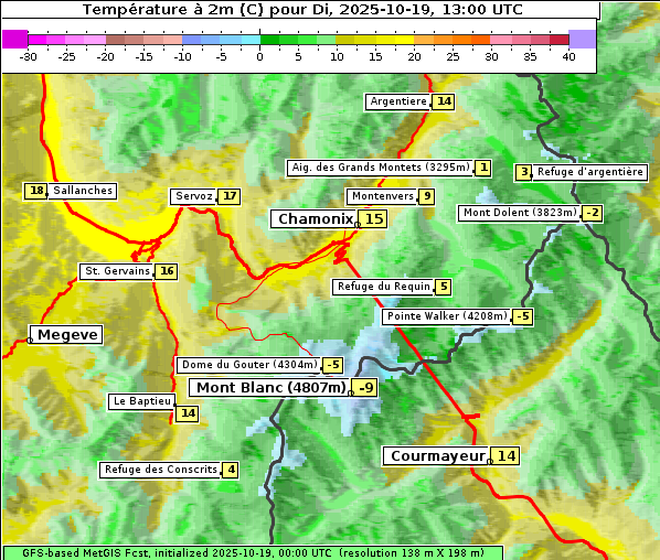 Temperatur, 19. 10. 2025