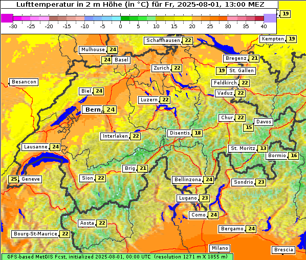 Temperatur, 1. 8. 2025