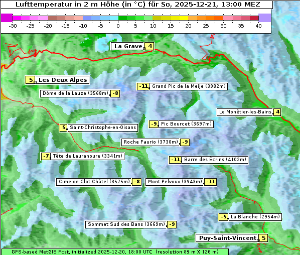 Temperatur, 21. 12. 2025