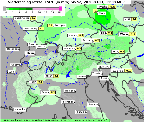 Niederschlag, 21. 3. 2026