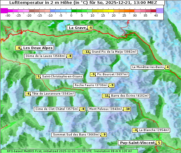 Temperatur, 21. 12. 2025