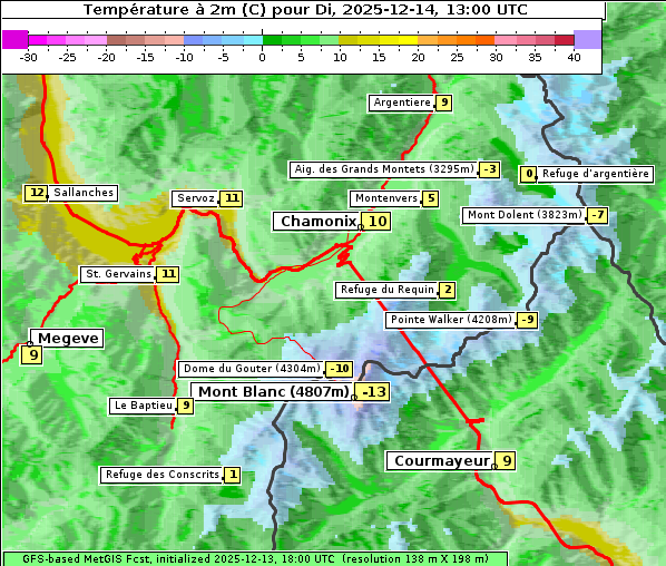 Temperatur, 14. 12. 2025