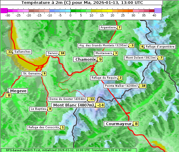 Temperatur, 13. 1. 2026
