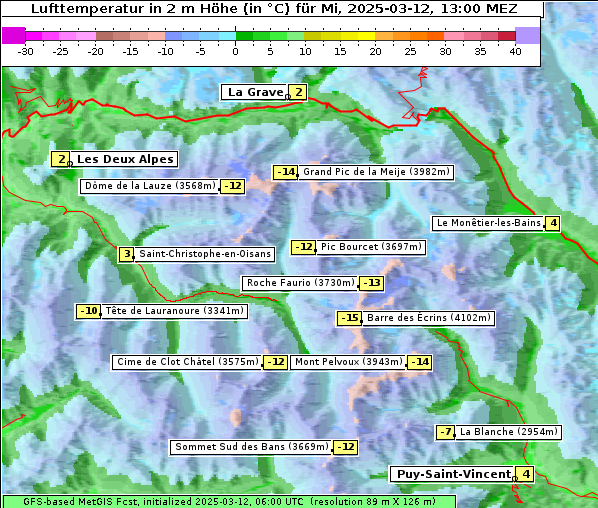 Temperatur, 12. 3. 2025