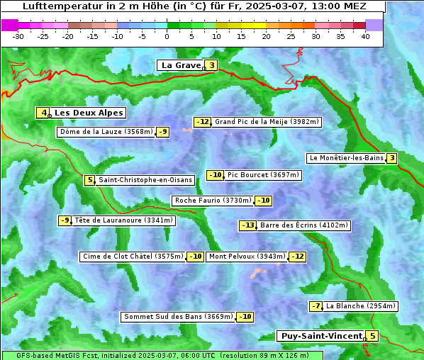 Temperatur, 7. 3. 2025