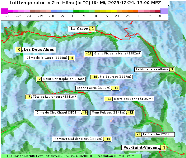 Temperatur, 24. 12. 2025
