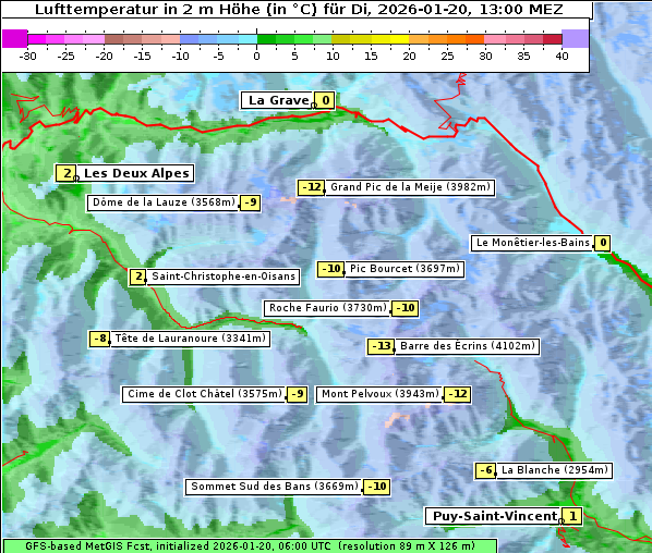 Temperatur, 20. 1. 2026