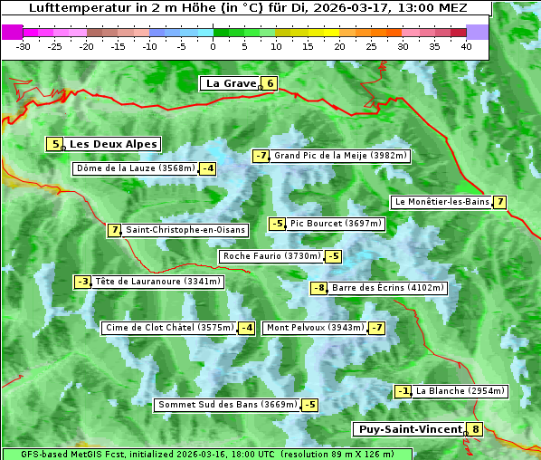 Temperatur, 17. 3. 2026