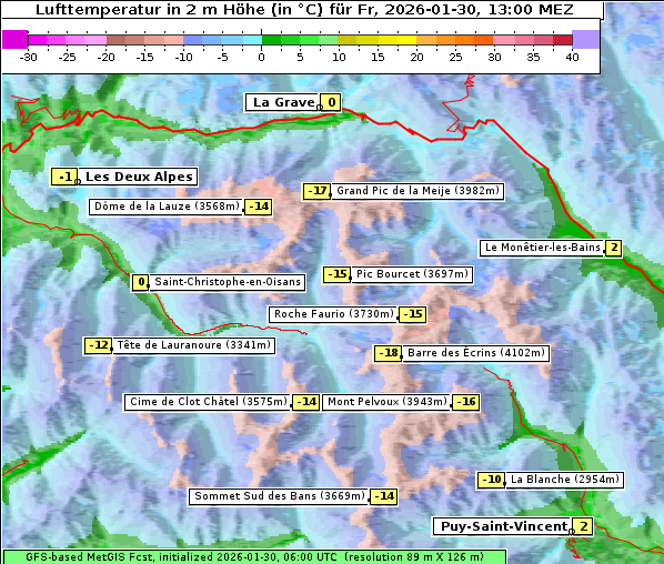 Temperatur, 30. 1. 2026