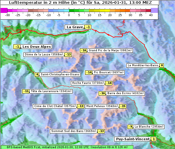 Temperatur, 31. 1. 2026