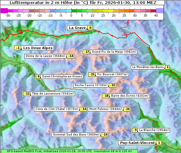 Temperatur, 30. 1. 2026