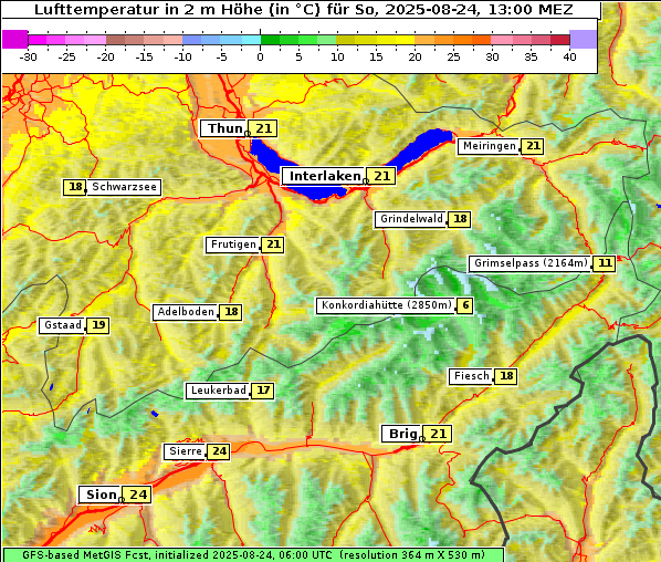 Temperatur, 24. 8. 2025